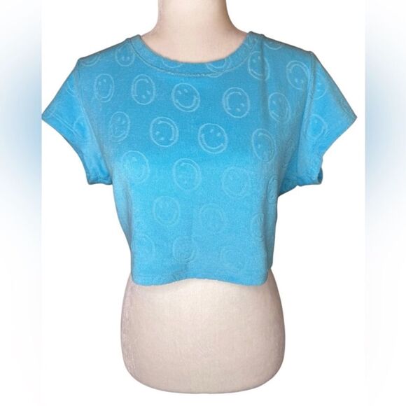 Aerie Offline terrycloth smiley face Crop Top size Medium - Picture 1 of 5